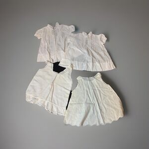 Antique Baby Girl/Doll Toddler White Cotton Christening/Baptism Gown /Shirt Lace
